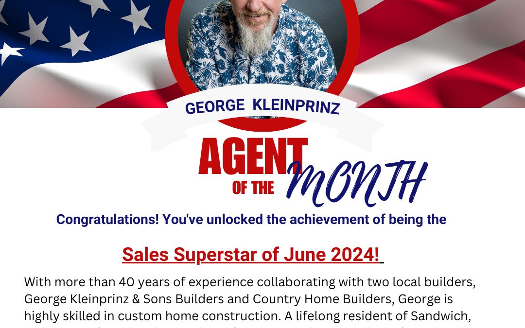 Real estate agent recognition poster with American flag